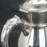 LARGE VICTORIAN SILVER PLATE COFFEE POT CIRCA 1870, LATE 19TH CENTURY, UNITED STATES, SILVER FINISH