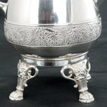 LARGE VICTORIAN SILVER PLATE COFFEE POT CIRCA 1870, LATE 19TH CENTURY, UNITED STATES, SILVER FINISH