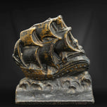 PAIR OF SAILING SHIP CAST IRON BOOKENDS VERONA CIRCA 1925, 1920S, UNITED STATES