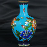 JAPANESE TAISHO/SHOWA GINBARI FLORAL VASE C 1920, 1920S, ENAMEL