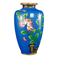 CHINESE BLUE CLOISONNÉ FLORAL VASE REPUBLIC PERIOD, EARLY 20TH CENTURY, CHINA