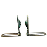 PAIR OF MID CENTURY COMEDY AND DRAMA ISRAELI DAYAGI BROTHERS BRONZE BOOKENDS CIRCA 1960, 1960S, VERDIGRIS BRONZE FINISH