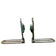 PAIR OF MID CENTURY COMEDY AND DRAMA ISRAELI DAYAGI BROTHERS BRONZE BOOKENDS CIRCA 1960, 1960S, VERDIGRIS BRONZE FINISH