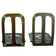 PAIR OF MID CENTURY COMEDY AND DRAMA ISRAELI DAYAGI BROTHERS BRONZE BOOKENDS CIRCA 1960, 1960S, VERDIGRIS BRONZE FINISH