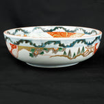 LARGE JAPANESE IMARI BOWL DEER DESIGN MEIJI PERIOD 19TH CENTURY, LATE 19TH CENTURY, PORCELAIN