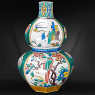 LARGE JAPANESE KUTANI GOURD VASE TAISHO/SHOWA C 1920, 1920S, PORCELAIN