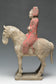 A CHINESE TANG DYNASTY PAINTED POTTERY HORSE AND RIDER