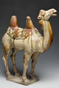 A TANG DYNASTY SANCAI-GLAZED POTTERY CAMEL WITH OXFORD TL TEST