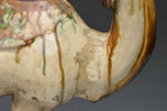 A TANG DYNASTY SANCAI-GLAZED POTTERY CAMEL WITH OXFORD TL TEST