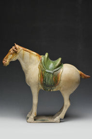 A TANG DYNASTY SANCAI-GLAZED POTTERY HORSE WITH OXFORD TL TEST