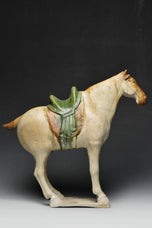 A TANG DYNASTY SANCAI-GLAZED POTTERY HORSE WITH OXFORD TL TEST