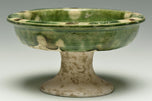 A TANG DYNASTY SANCAI-GLAZED STEM DISH