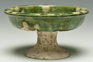 A TANG DYNASTY SANCAI-GLAZED STEM DISH