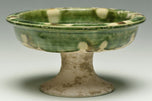 A TANG DYNASTY SANCAI-GLAZED STEM DISH