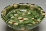A TANG DYNASTY SANCAI-GLAZED STEM DISH