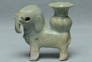 A SONG DYNASTY HUTIAN QINGBAI ELEPHANT WITH VASE