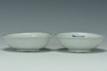TWO MING DYNASTY BLUE AND WHITE DISHES WANLI PERIOD