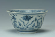 A MING DYNASTY BLUE AND WHITE CUP XUANDE MARK ZHENGDE PERIOD