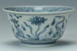 A MING DYNASTY BLUE AND WHITE CUP XUANDE MARK ZHENGDE PERIOD