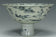A MING DYNASTY BLUE AND WHITE FIGURAL STEM BOWL 15TH CENTURY