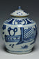 A LATE MING DYNASTY BLUE AND WHITE FIGURAL JAR