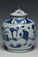 A LATE MING DYNASTY BLUE AND WHITE FIGURAL JAR