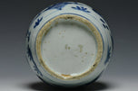 A LATE MING DYNASTY BLUE AND WHITE FIGURAL JAR