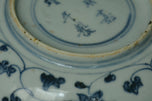 A LATE MING DYNASTY BLUE AND WHITE DISH JIAJING MARK