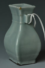 A QING DYNASTY RU-TYPE HANDLED VASE QIANLONG PERIOD EX. CHRISTIE'S 2014