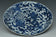A MING DYNASTY BLUE AND WHITE DRAGON DISH WANLI MARK AND PERIOD AND BOX