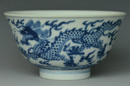 A QING DYNASTY DRAGON BOWL SHENDETANG MARK DAOGUANG PERIOD
