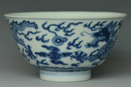 A QING DYNASTY DRAGON BOWL SHENDETANG MARK DAOGUANG PERIOD