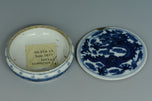 A LATE QING DYNASTY BLUE AND WHITE DRAGON BOX EX. CHRISTIE'S 2013