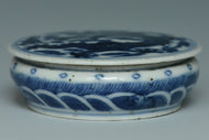A LATE QING DYNASTY BLUE AND WHITE DRAGON BOX EX. CHRISTIE'S 2013