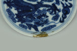 A LATE QING DYNASTY BLUE AND WHITE DRAGON BOX EX. CHRISTIE'S 2013