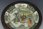 A FRAMED QING DYNASTY FAMILLE ROSE DISH 19TH CENTURY EX. CHRISTIE'S