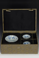 THREE DRAGON CUPS YONGZHENG MARK AND PERIOD AND STAND EX. SOTHEBY'S