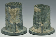 TWO HAN DYNASTY BRONZE CHARIOT FITTINGS