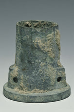 TWO HAN DYNASTY BRONZE CHARIOT FITTINGS
