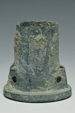 TWO HAN DYNASTY BRONZE CHARIOT FITTINGS