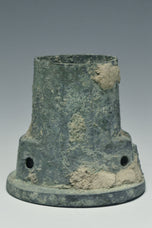TWO HAN DYNASTY BRONZE CHARIOT FITTINGS