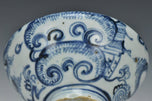 A MING DYNASTY BLUE AND WHITE RITUAL BOWL 15TH CENTURY