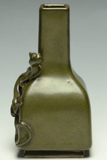 A QING DYNASTY TEADUST GLAZED CHILONG VASE 18TH CENTURY EX. SOTHEBY'S 2015