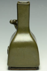 A QING DYNASTY TEADUST GLAZED CHILONG VASE 18TH CENTURY EX. SOTHEBY'S 2015