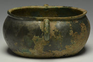 A HAN DYNASTY TWIN HANDLED BRONZE INCENCE BURNER