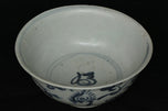 AN EARLY MING DYNASTY BLUE AND WHITE BOWL