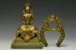 A GILT-BRONZE FIGURE OF AMITAYUS QIANLONG MARK AND PERIOD