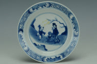 A QING DYNASTY BLUE AND WHITE DISH HALL MARK KANGXI PERIOD EX. CHRISTIE'S
