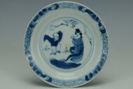 A QING DYNASTY BLUE AND WHITE DISH CHENGHUA MARK KANGXI PERIOD EX. CHRISTIE'S