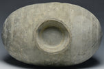 A LARGE HAN DYNASTY POTTERY COCOON JAR